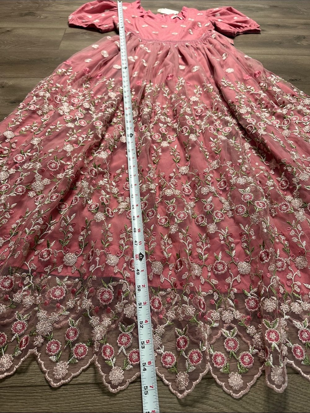 Ivy City Zoey Fairytale Floral Embroidered Garden Party Maxi Dress Pink Small - Picture 12 of 15